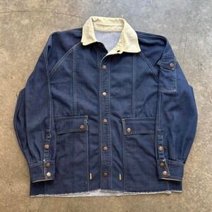 Vintage 70's‎ 80's Denim Chore Work Snap Jacket